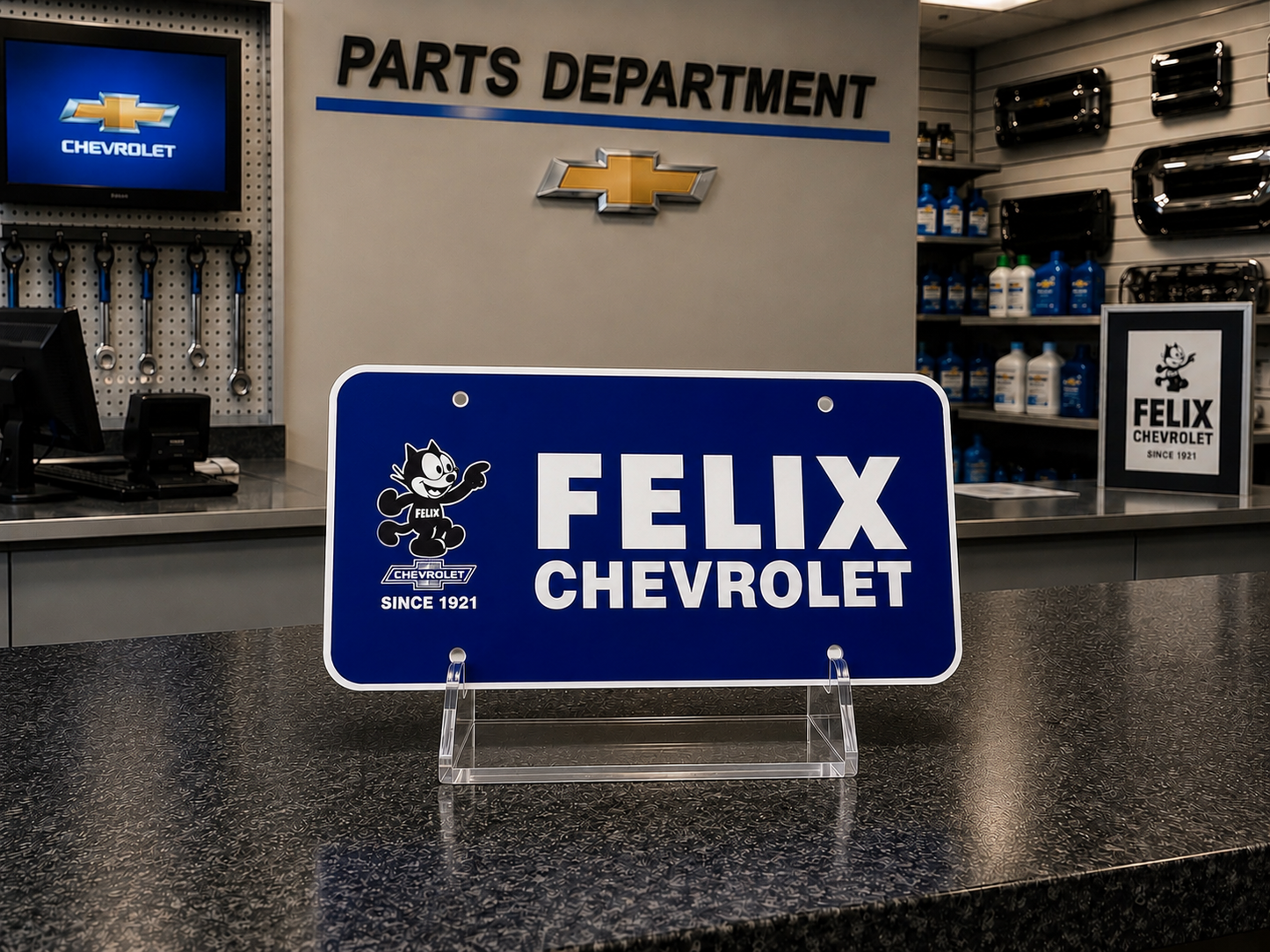 Plastic Blue License Plate Insert