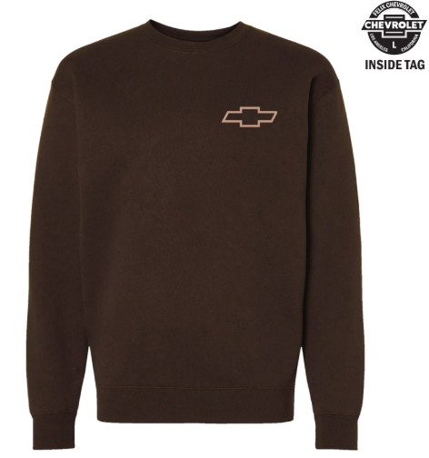 Felix Classic Crewneck sweatshirt in brown with Chevrolet bowtie logo