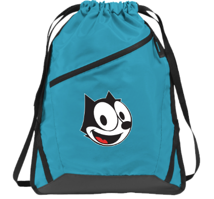 Felix Day Trip drawstring backpack in tropic blue with Felix The Cat graphic