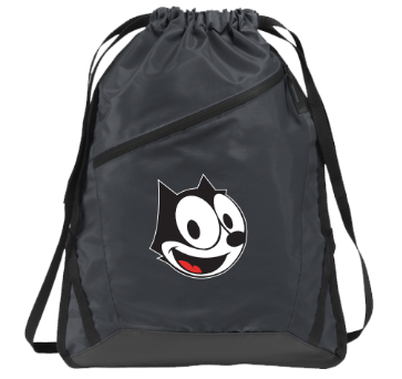 Felix Day Trip drawstring backpack in gray with Felix The Cat graphic