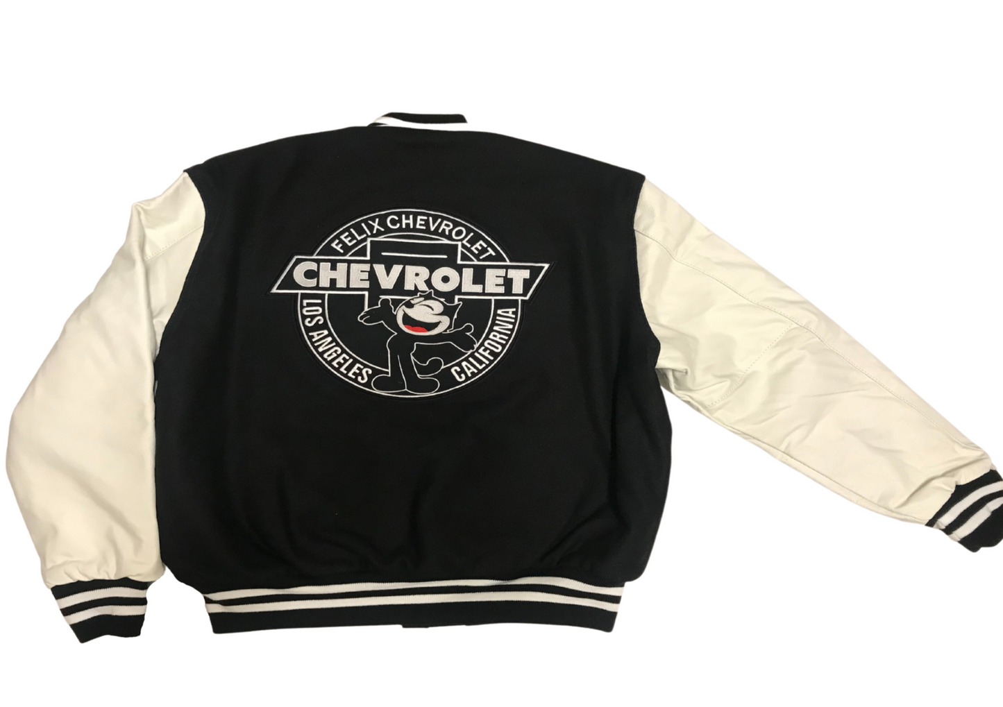 Felix Chevrolet Letterman Jacket w/ White Leather Sleeves