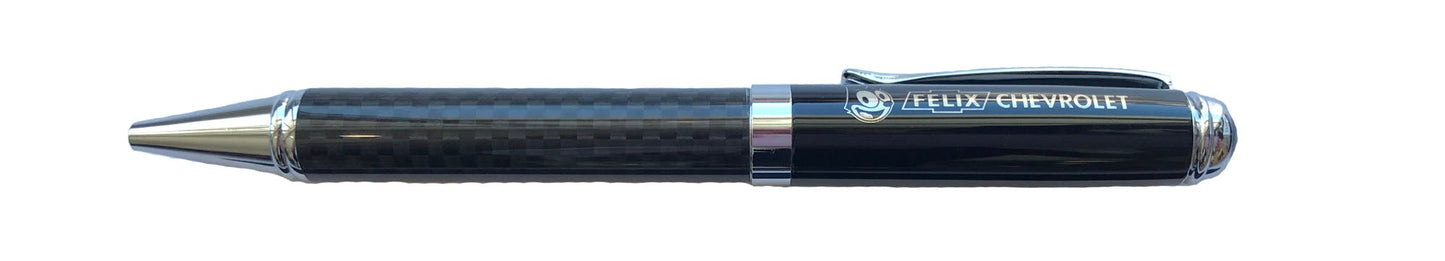 Ballpoint Pen with Metallic Barrel in Silver and Black