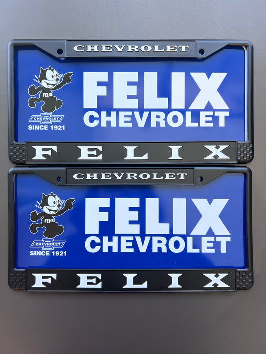 2 Matte Black Metal Frames with 2 Blue Plastic Inserts