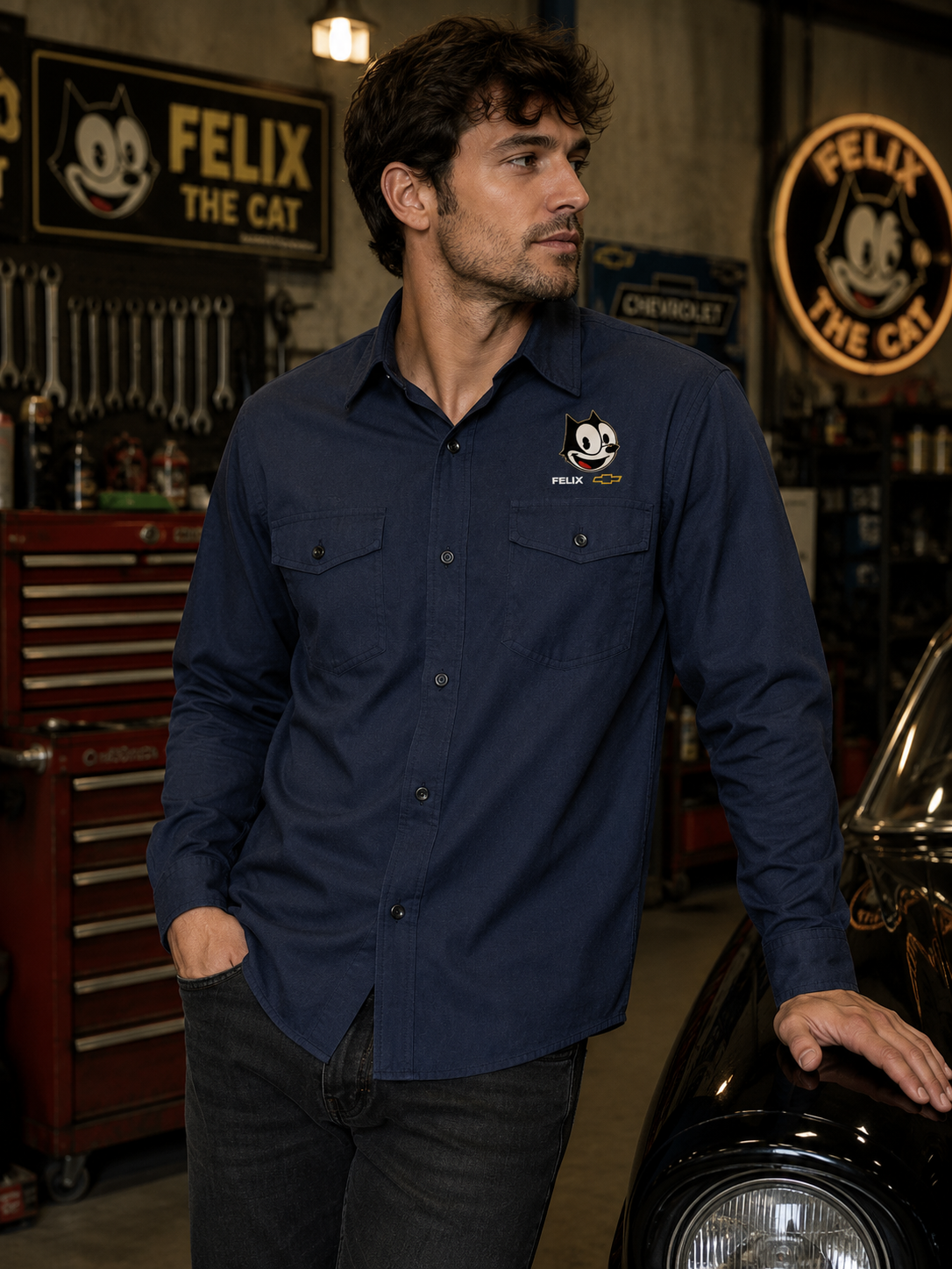 Felix Heritage Button Up – Navy