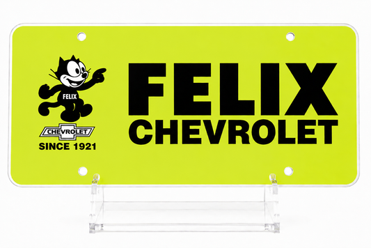 Plastic License Plate Retro Yellow Insert