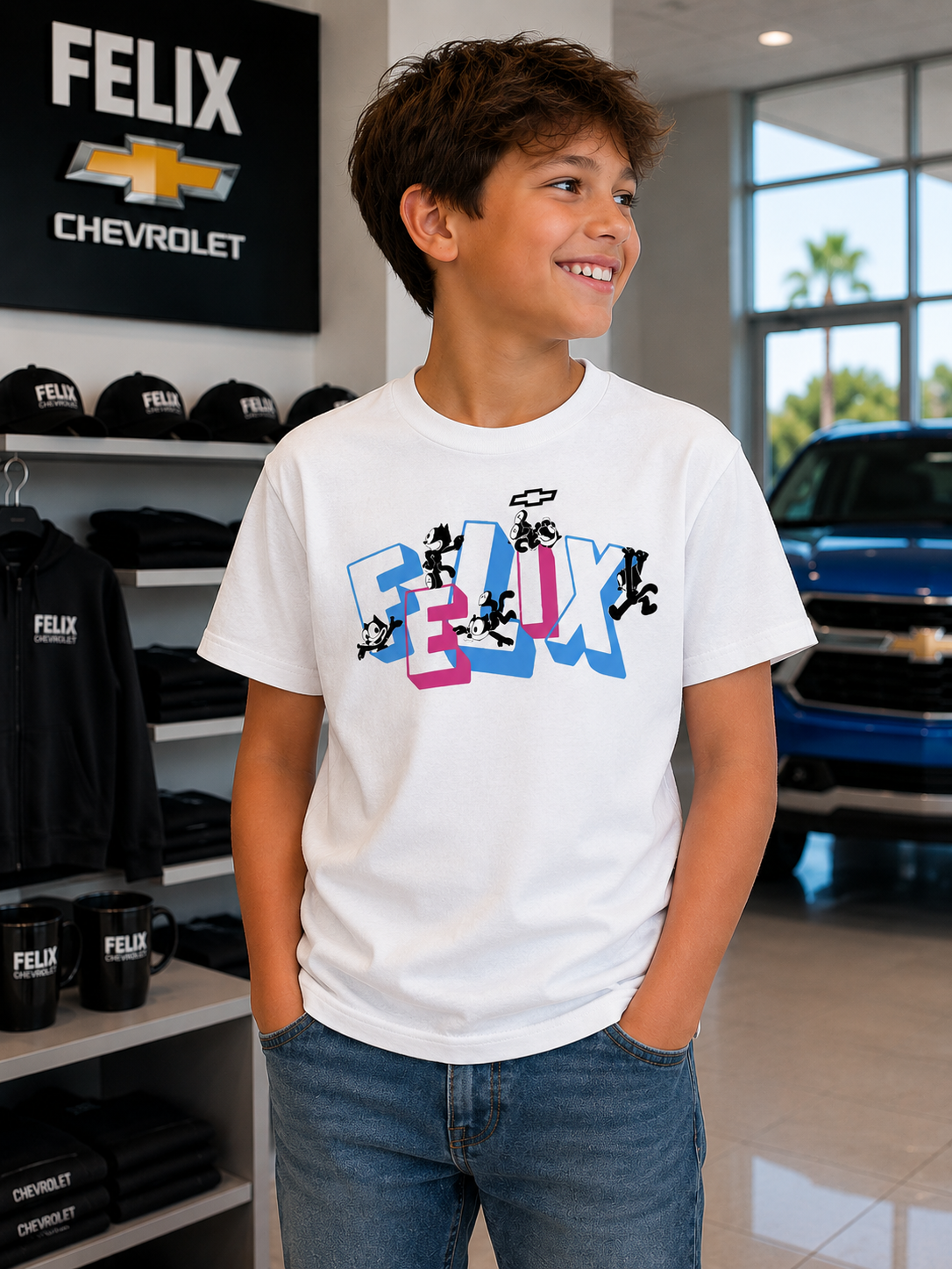Felix Funhouse Tee – Youth – White