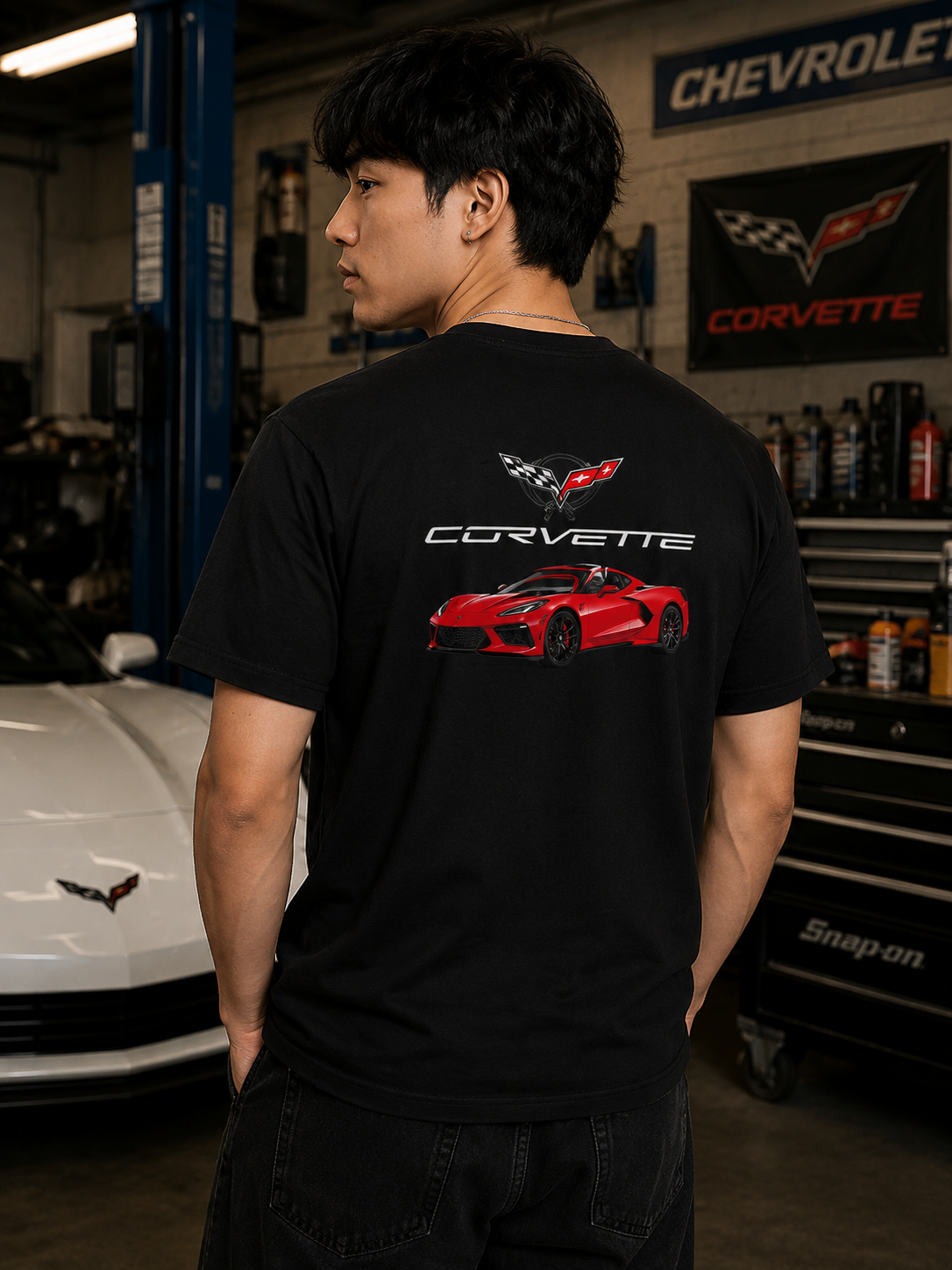Red Corvette Metal Flake T shirt