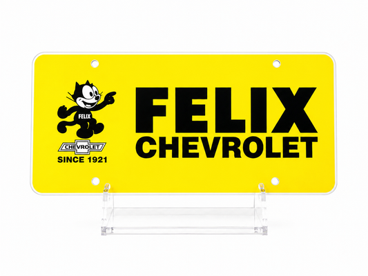 Plastic License Plate Retro Yellow Insert