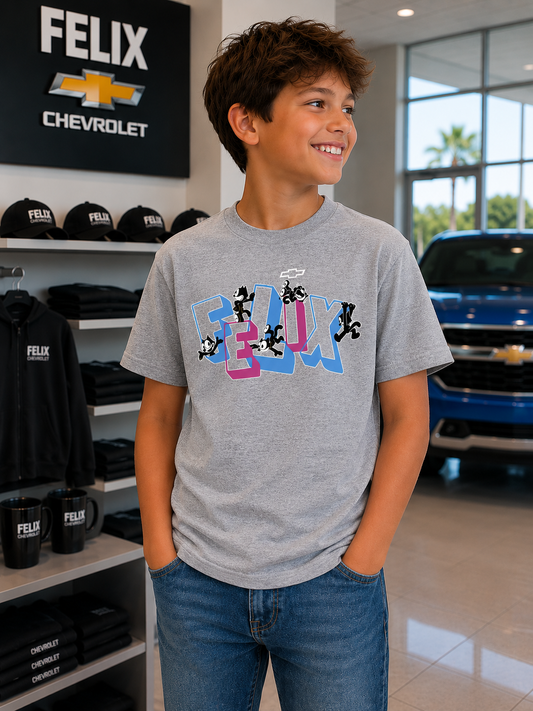 Felix Funhouse Tee – Youth – Grey