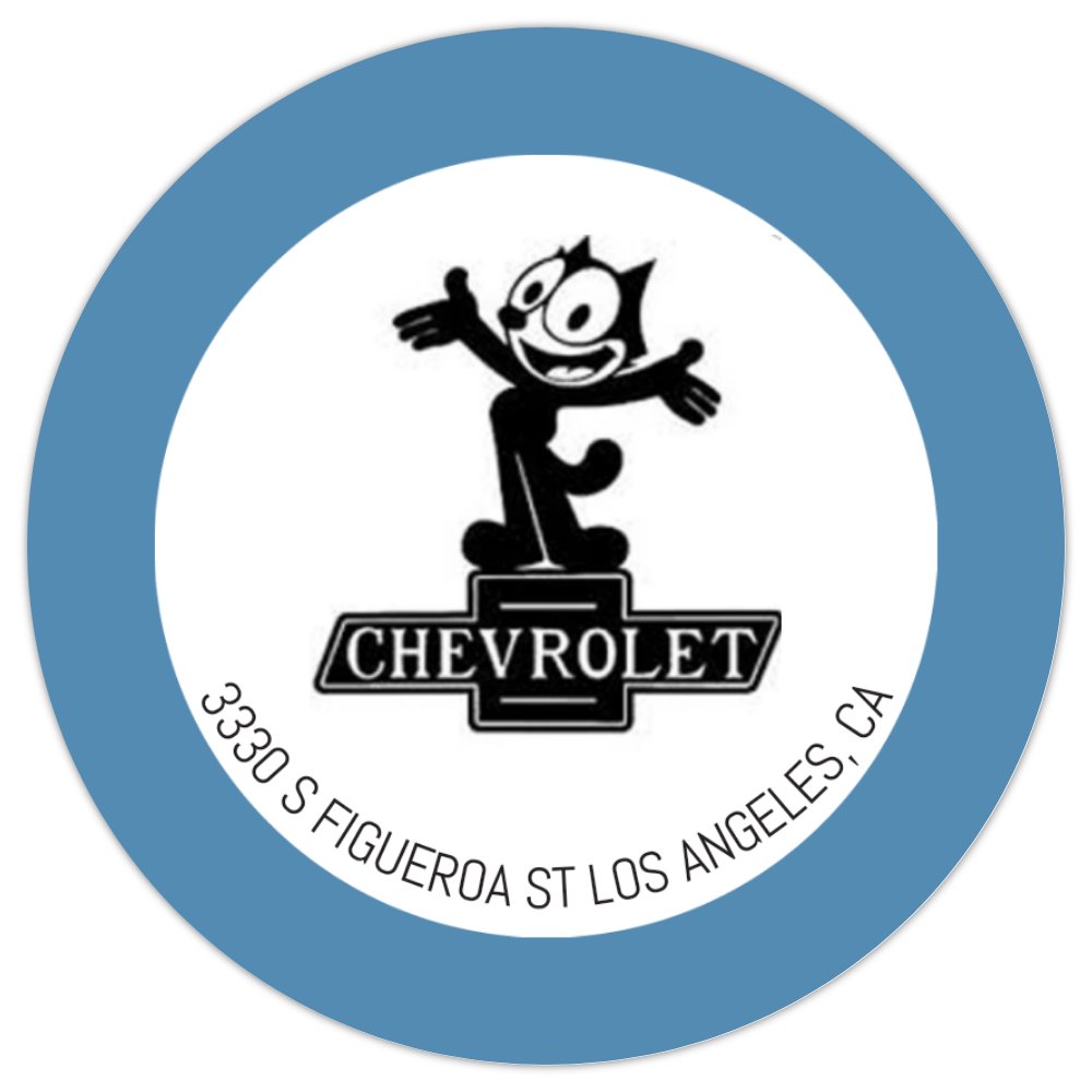 Felix Chevrolet vintage Felix the Cat round fridge magnet collectible