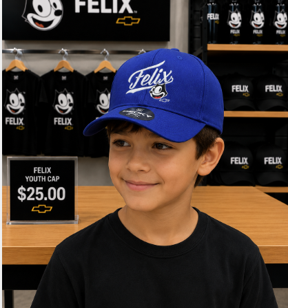 Felix Chevrolet Youth Navy Trucker Snapback Hat