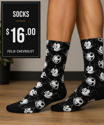 Felix Vintage Crew Socks – Black