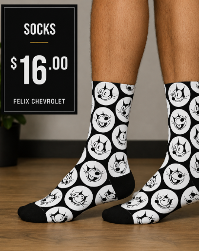 Felix Vintage Crew Socks – Black