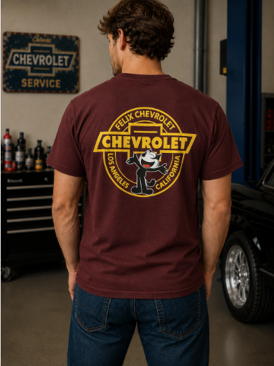 Circle Cat Shirt- Burgundy