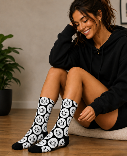 Felix Vintage Crew Socks – Black