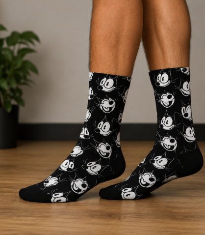 Felix Vintage Crew Socks – Black