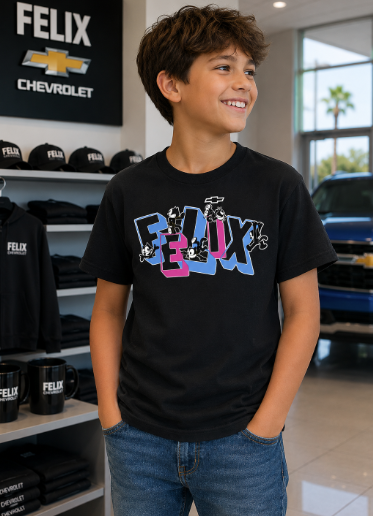 Felix Funhouse Tee – Youth – Black