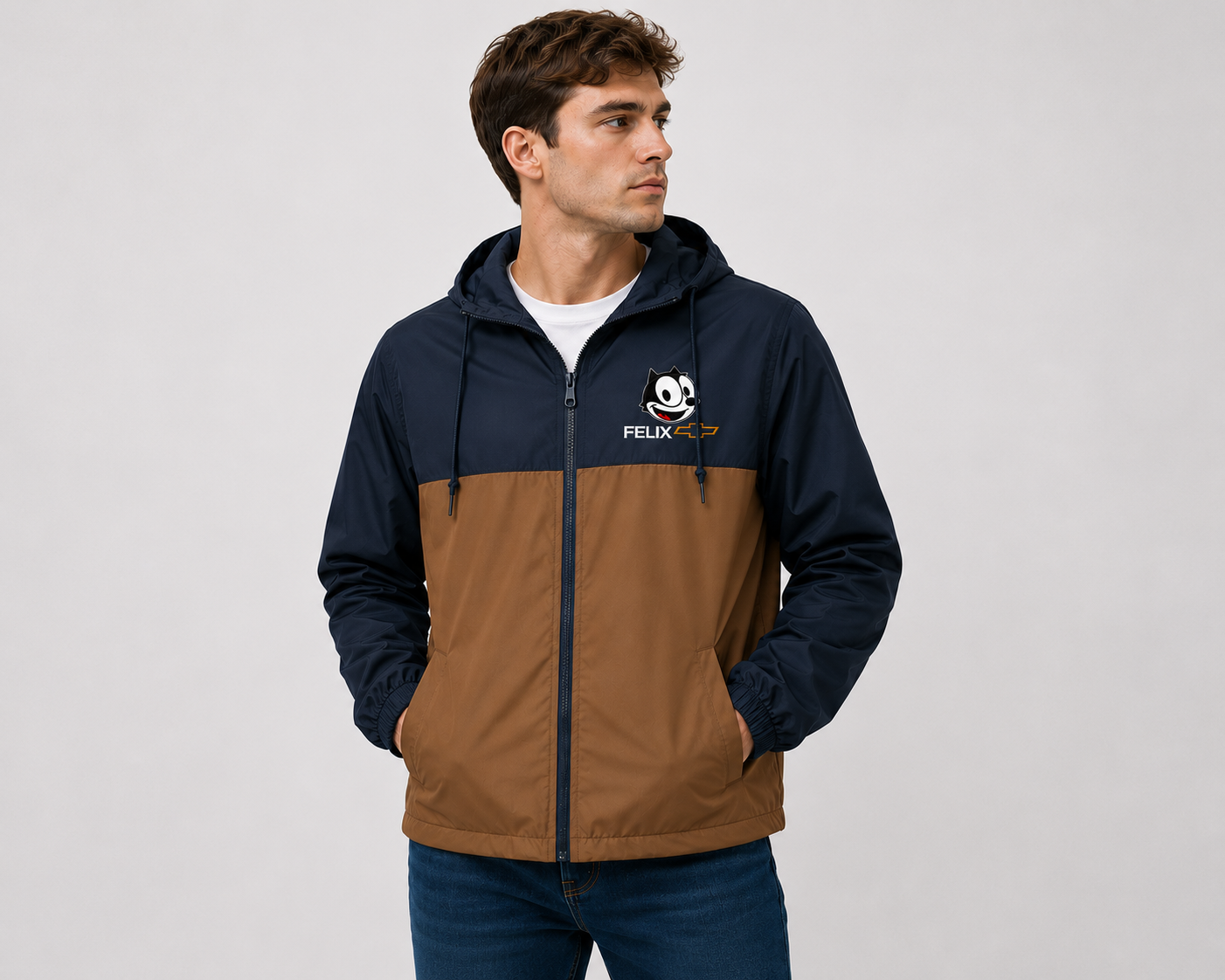 Felix Windbreaker Navy/ Saddle