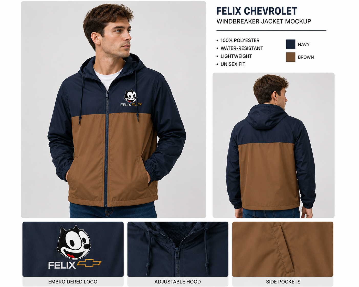 Felix Windbreaker Navy/ Saddle