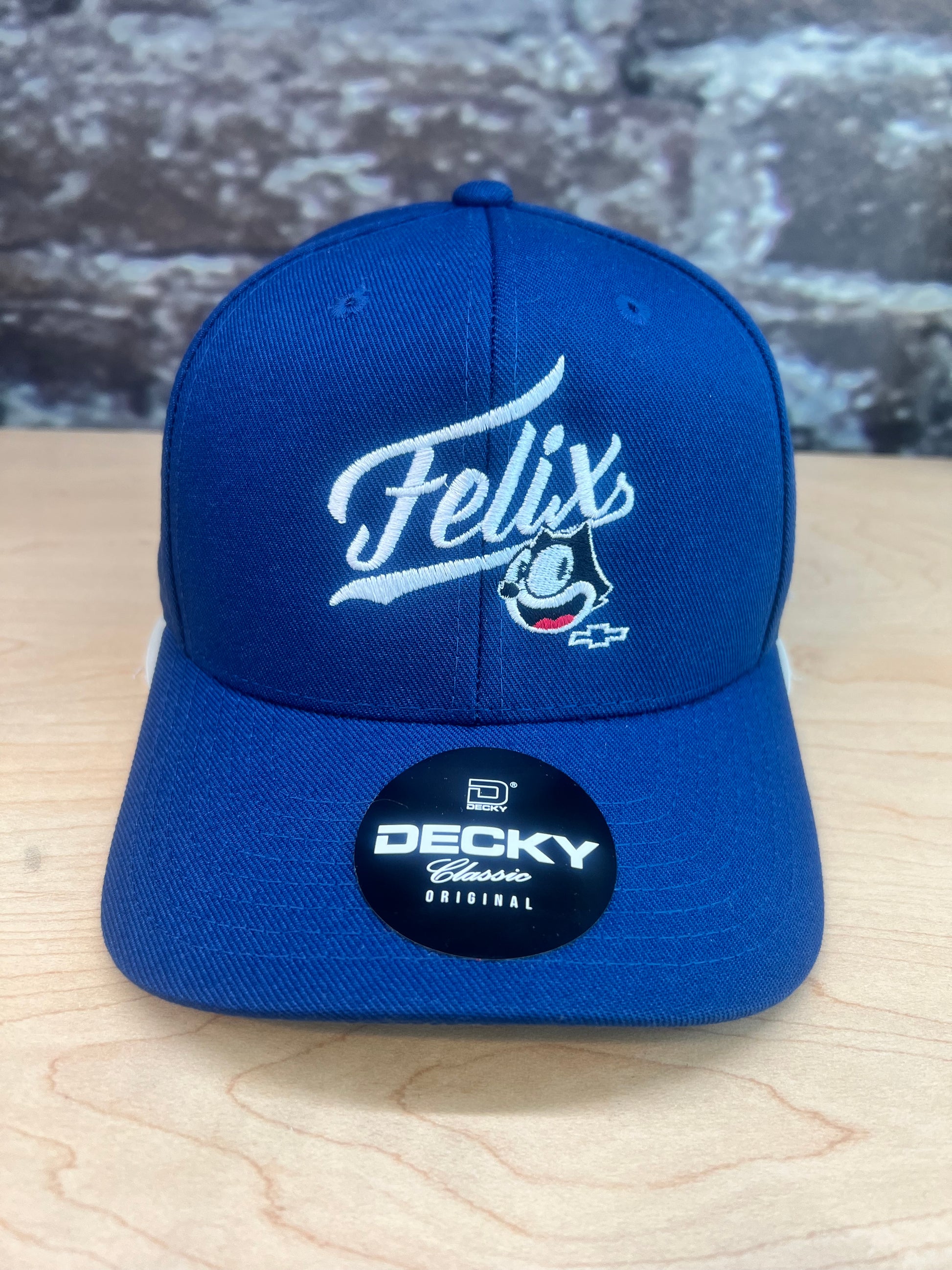 Felix Blue Collar trucker hat in royal blue with embroidered Felix script logo