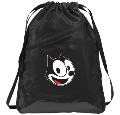 Felix Day Trip drawstring backpack in black with Felix The Cat graphic