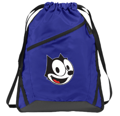 Felix Day Trip drawstring backpack in royal blue with Felix The Cat graphic