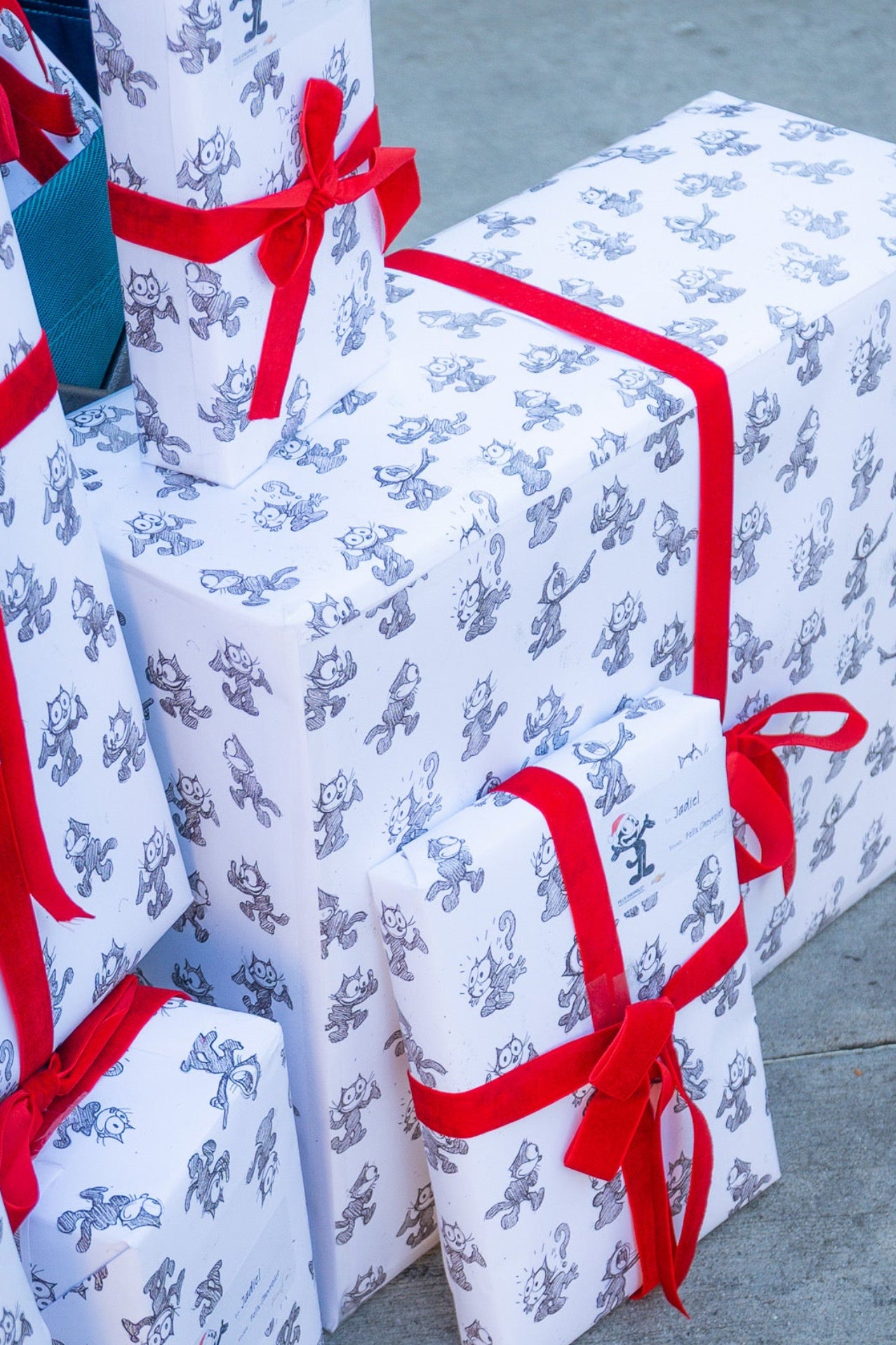 Felix The Cat gift wrapping paper with repeating character artwork