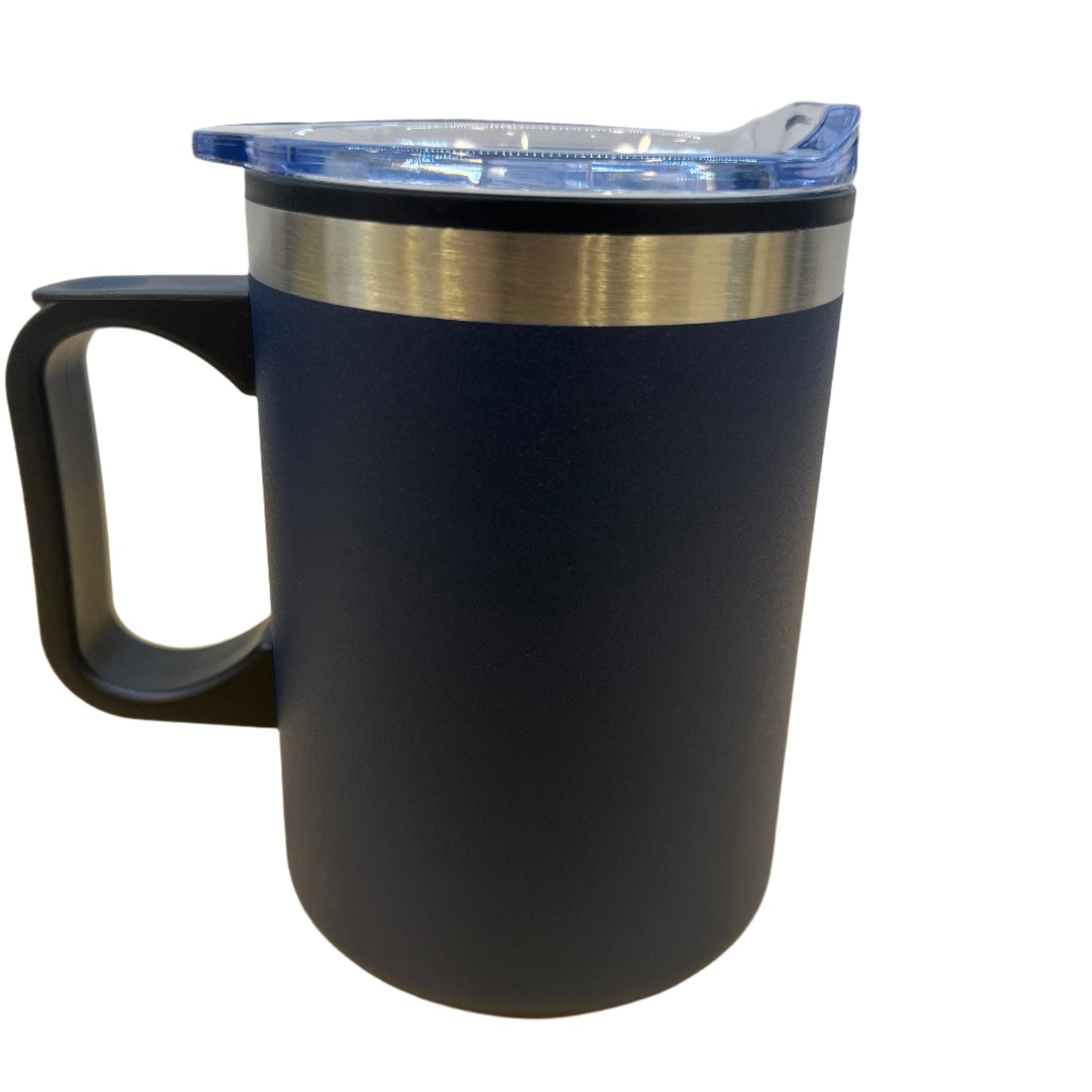 back of navy Felix Road Trip Mug