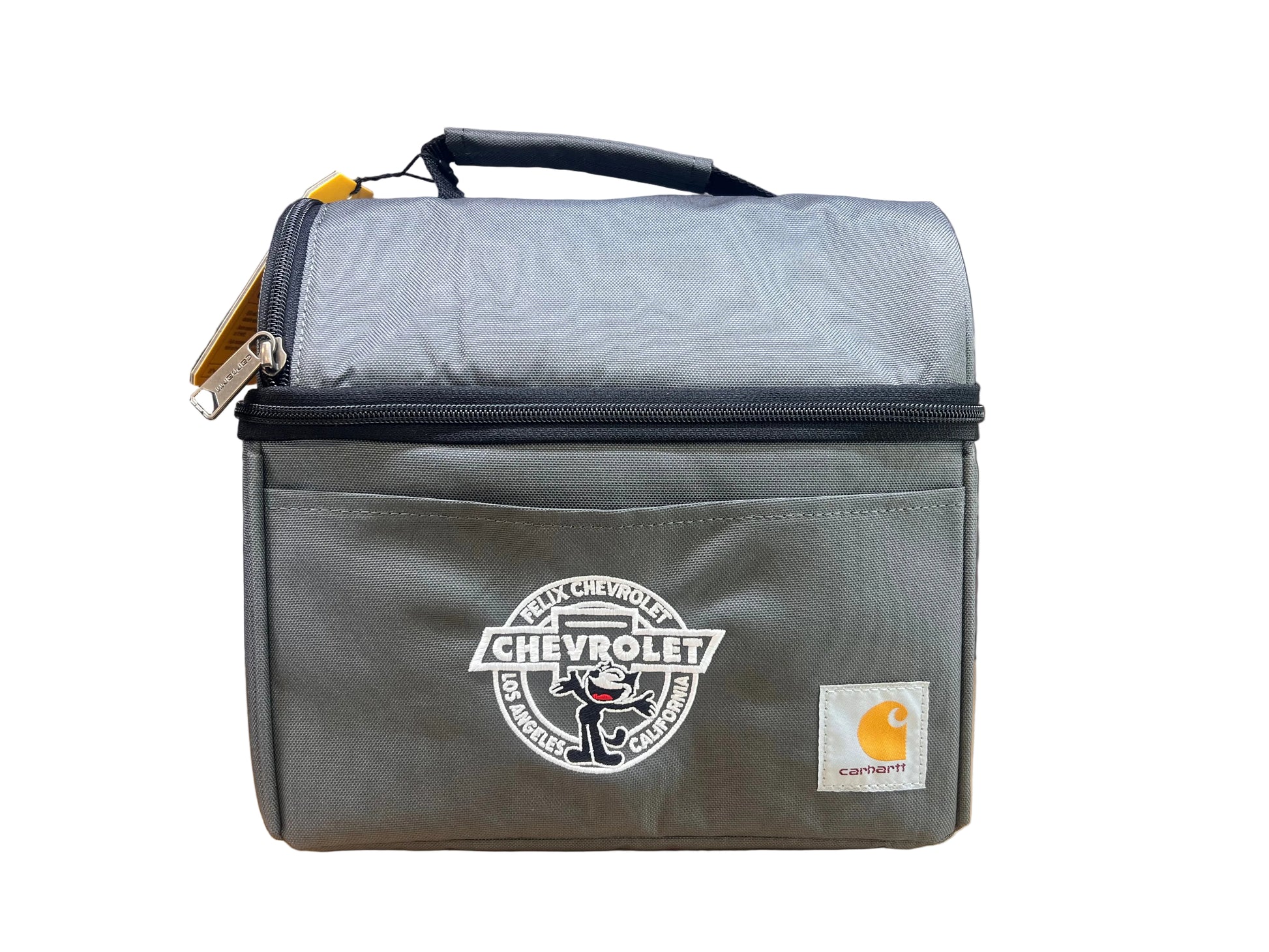 Grey Felix Workday Lunch Cooler with embroidered Felix artwork