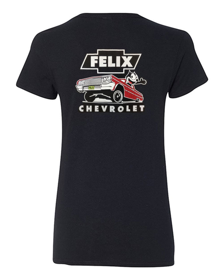 Back view of ’64 Metal Flake V Neck – Red