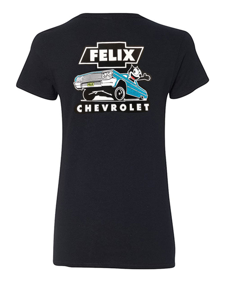 1964 LowRider Women Blue Metal Flake V Neck shirt