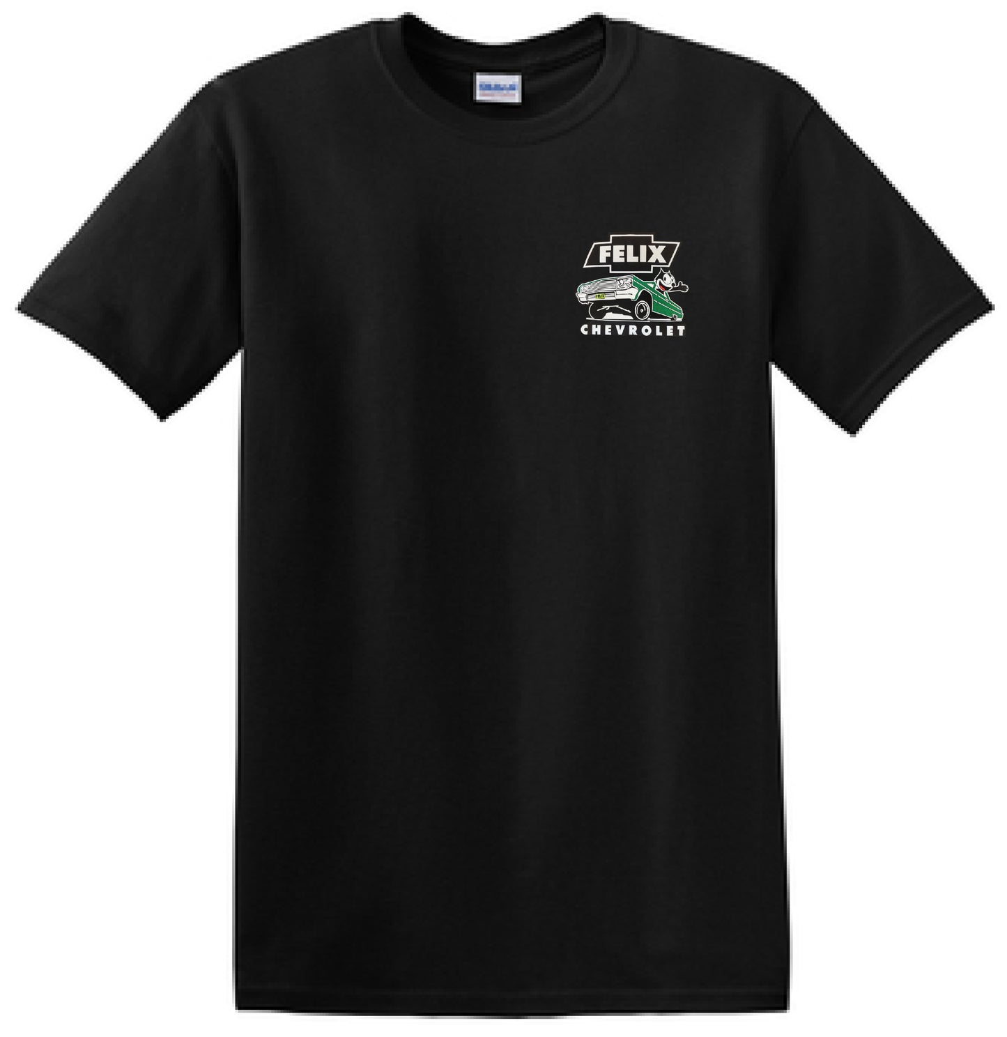 Front view of black 1964 Impala Metal Flake Tee with green lowrider graphic