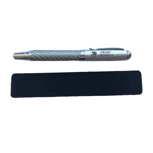 Ballpoint Pen with Metallic Barrel in Silver and Black