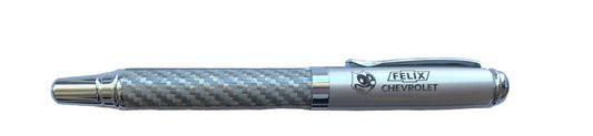 Ballpoint Pen with Metallic Barrel in Silver and Black